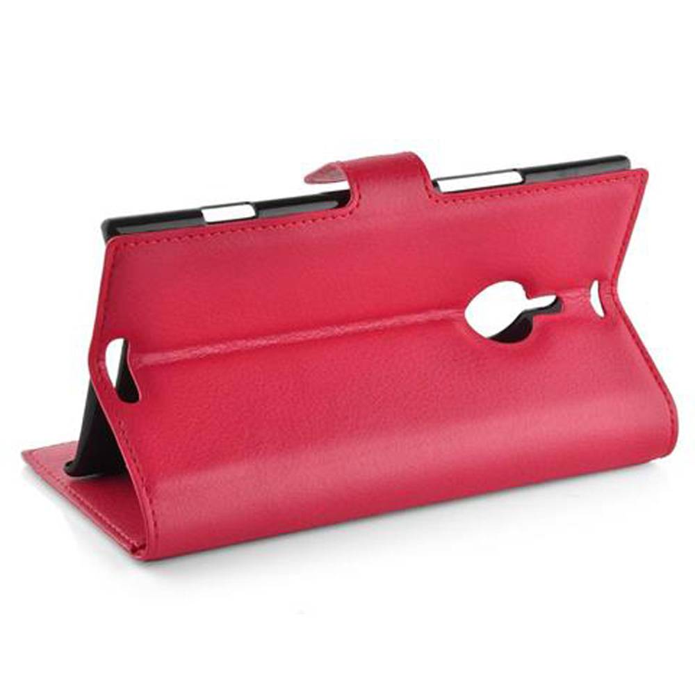 Cadorabo Hülle für Nokia Lumia 1520 Schutz Hülle in Rot Handyhülle Etui Case Cover Magnetverschluss