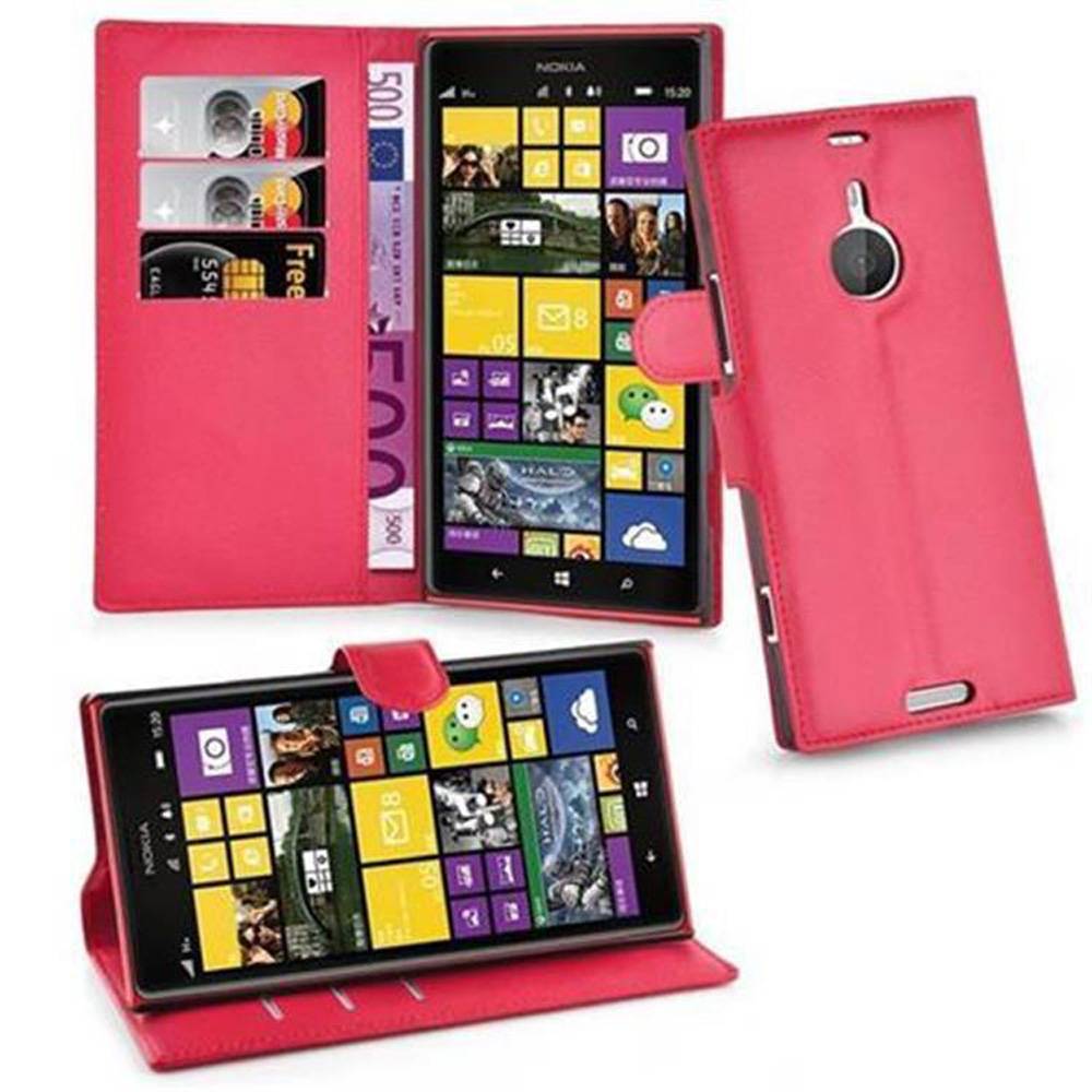Cadorabo Hülle für Nokia Lumia 1520 Schutz Hülle in Rot Handyhülle Etui Case Cover Magnetverschluss