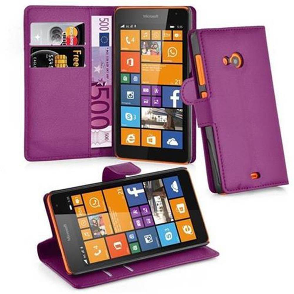 Cadorabo Hülle für Nokia Lumia 535 Schutz Hülle in Lila Handyhülle Etui Case Cover Magnetverschluss