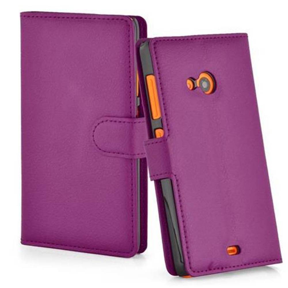 Cadorabo Hülle für Nokia Lumia 535 Schutz Hülle in Lila Handyhülle Etui Case Cover Magnetverschluss
