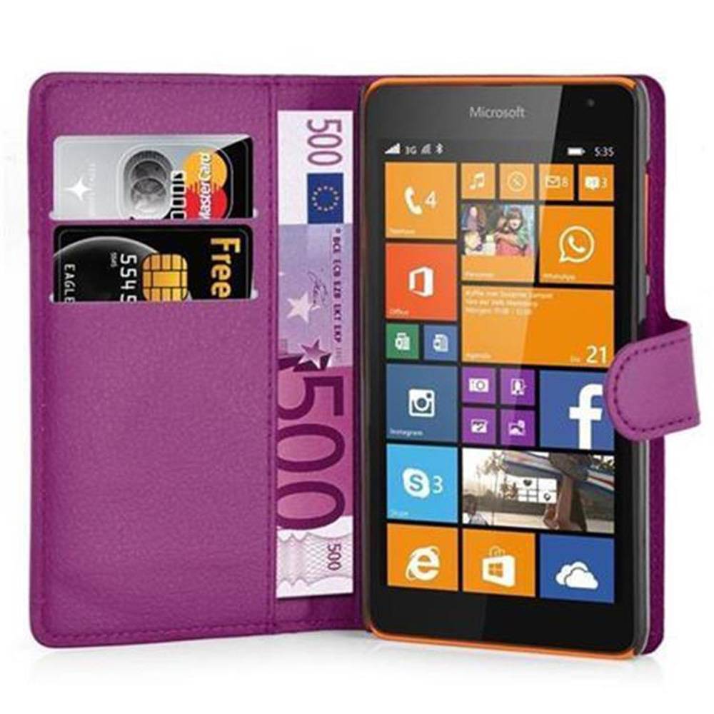Cadorabo Hülle für Nokia Lumia 535 Schutz Hülle in Lila Handyhülle Etui Case Cover Magnetverschluss