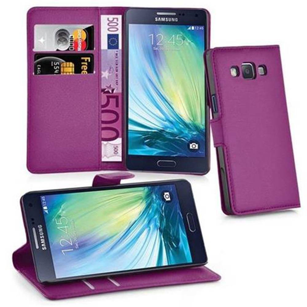 Cadorabo Hülle für Samsung Galaxy A3 2015 Schutz Hülle in Lila Handyhülle Etui Case Cover Magnetverschluss