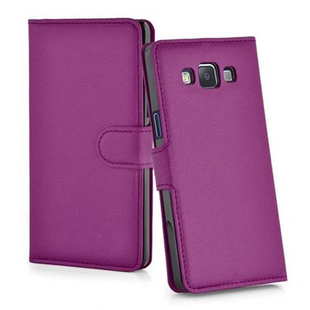 Cadorabo Hülle für Samsung Galaxy A3 2015 Schutz Hülle in Lila Handyhülle Etui Case Cover Magnetverschluss