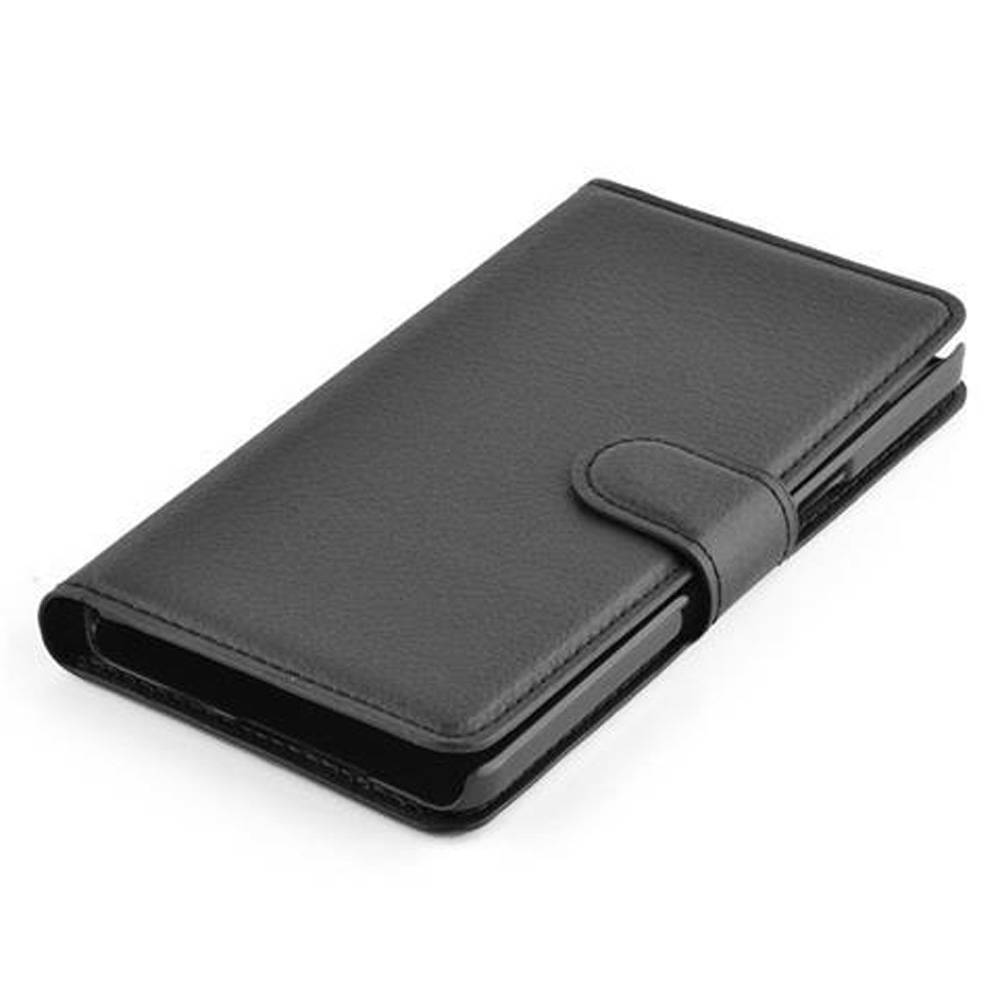 Cadorabo Hülle für Samsung Galaxy A3 2015 Schutz Hülle in Schwarz Handyhülle Etui Case Cover Magnetverschluss