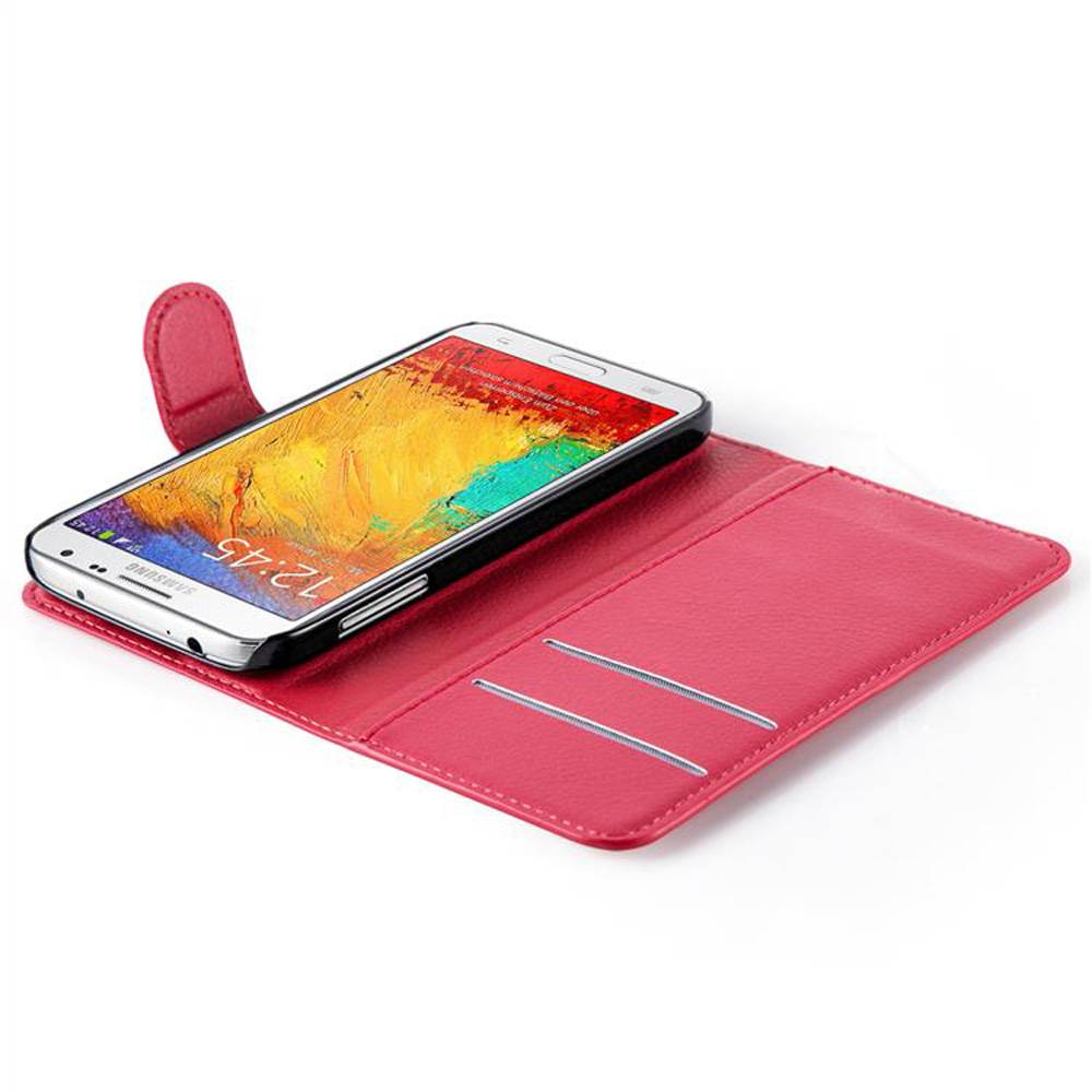 Cadorabo Hülle für Samsung Galaxy NOTE 3 NEO Schutz Hülle in Rot Handyhülle Etui Case Cover Magnetverschluss