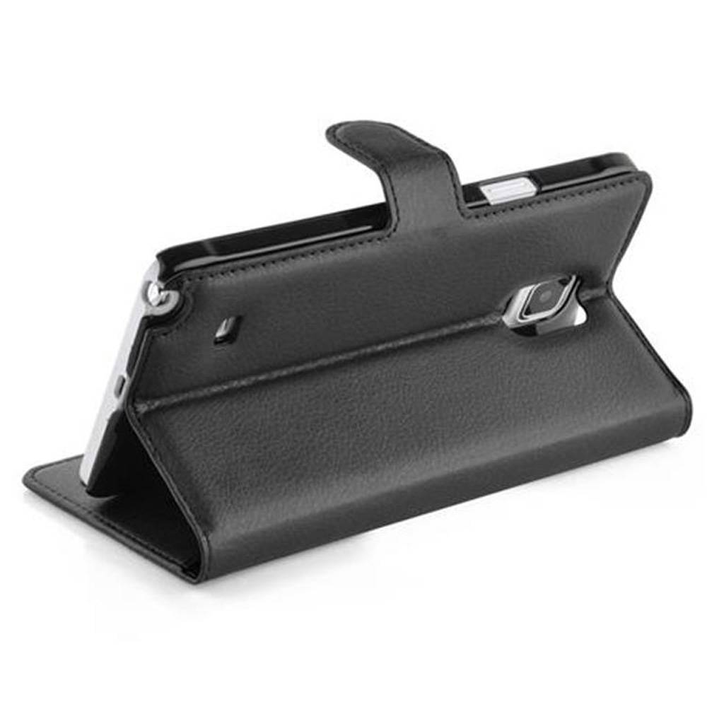 Cadorabo Hülle für Samsung Galaxy NOTE 4 Schutz Hülle in Schwarz Handyhülle Etui Case Cover Magnetverschluss