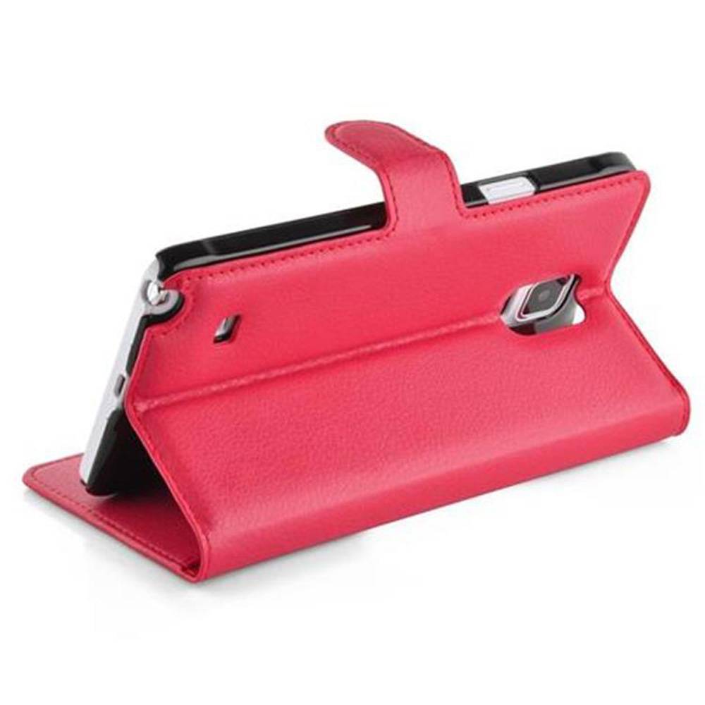 Cadorabo Hülle für Samsung Galaxy NOTE 4 Schutz Hülle in Rot Handyhülle Etui Case Cover Magnetverschluss