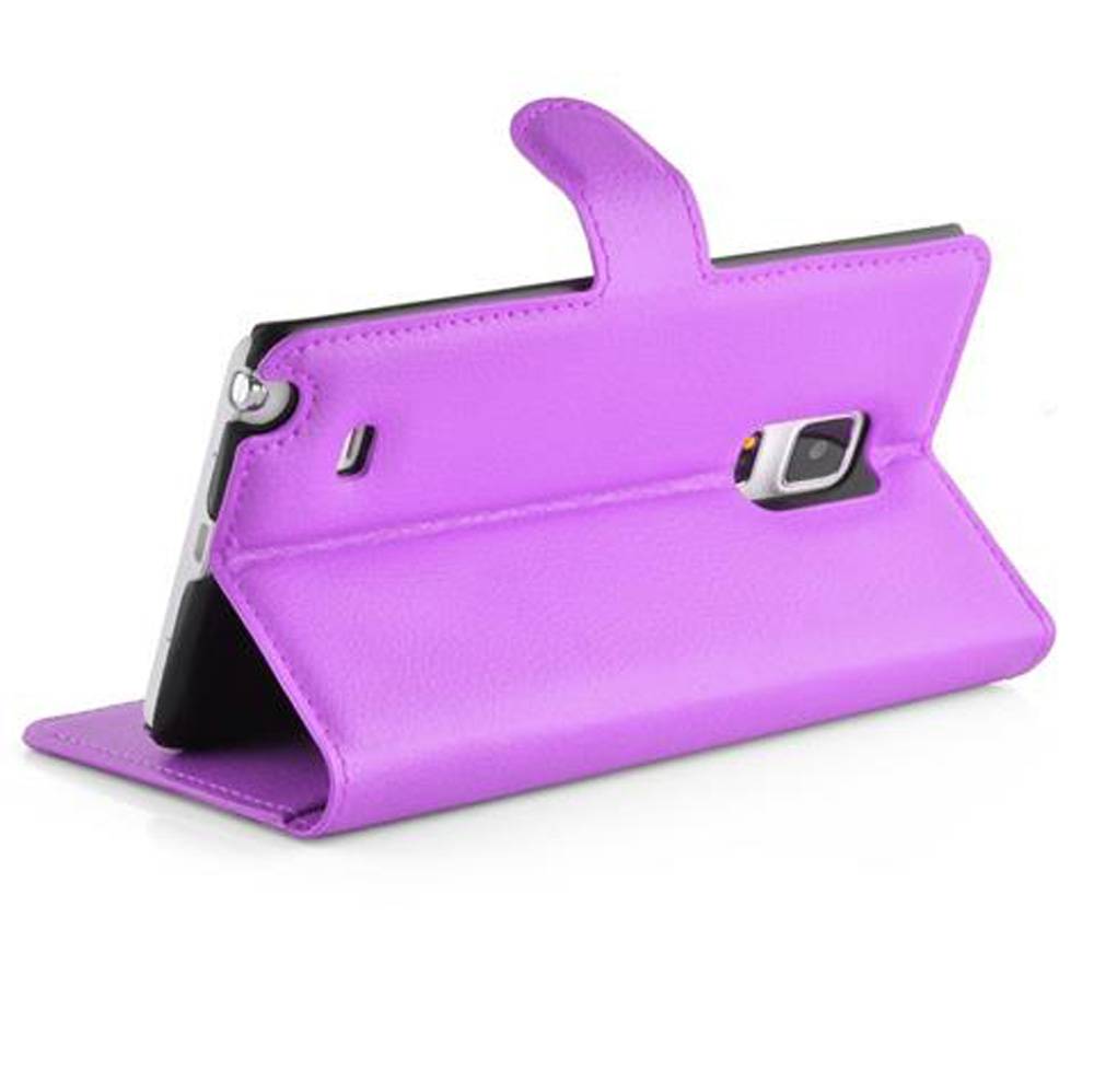 Cadorabo Hülle für Samsung Galaxy NOTE EDGE Schutz Hülle in Lila Handyhülle Etui Case Cover Magnetverschluss