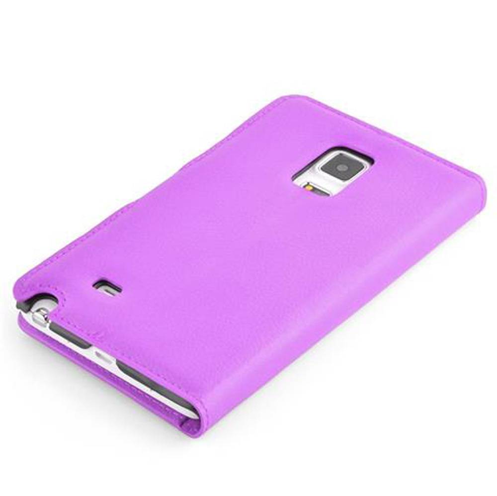 Cadorabo Hülle für Samsung Galaxy NOTE EDGE Schutz Hülle in Lila Handyhülle Etui Case Cover Magnetverschluss