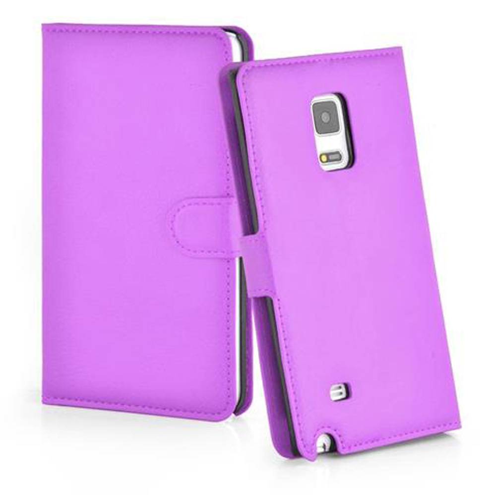 Cadorabo Hülle für Samsung Galaxy NOTE EDGE Schutz Hülle in Lila Handyhülle Etui Case Cover Magnetverschluss