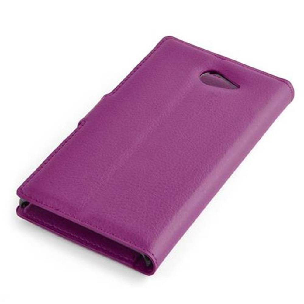 Cadorabo Hülle für Sony Xperia M2 / M2 AQUA Schutz Hülle in Lila Handyhülle Etui Case Cover Magnetverschluss