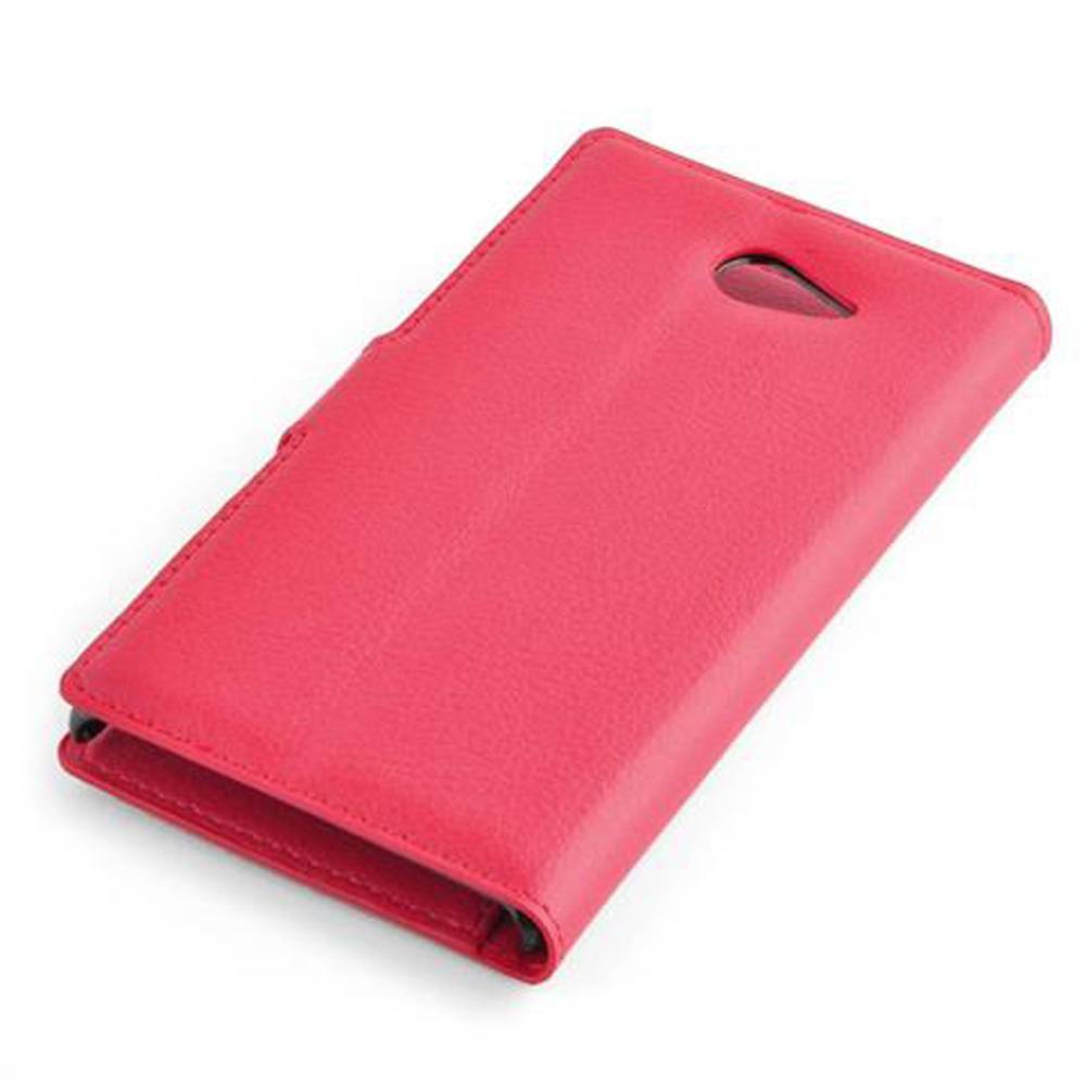 Cadorabo Hülle für Sony Xperia M2 / M2 AQUA Schutz Hülle in Rot Handyhülle Etui Case Cover Magnetverschluss