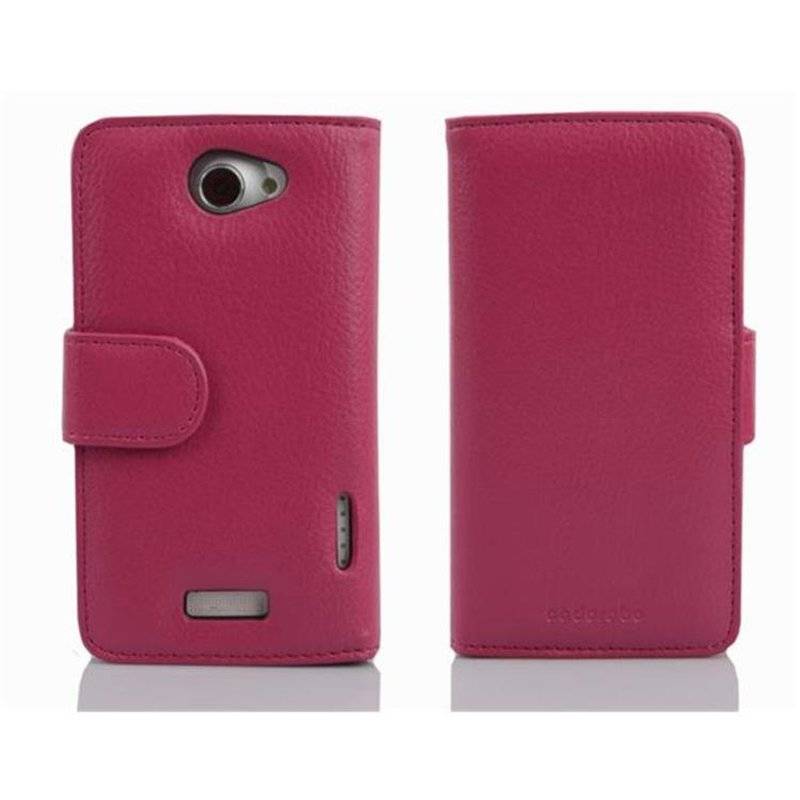 Cadorabo Hülle für HTC ONE X / ONE X+ - Hülle in DEEP PINK – Handyhülle mit Spiegel und Kartenfach