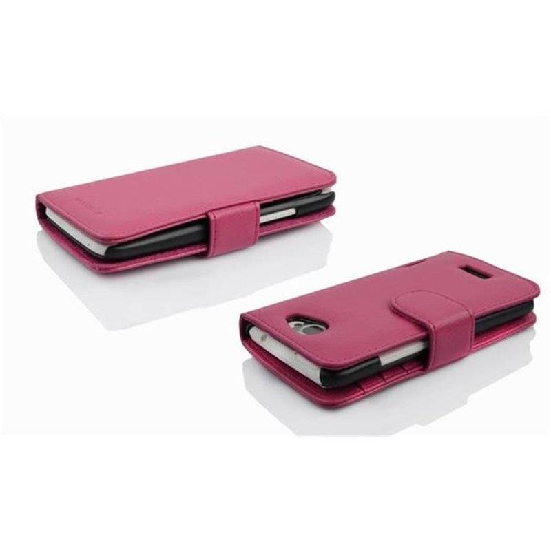 Cadorabo Hülle für HTC ONE X / ONE X+ - Hülle in DEEP PINK – Handyhülle mit Spiegel und Kartenfach