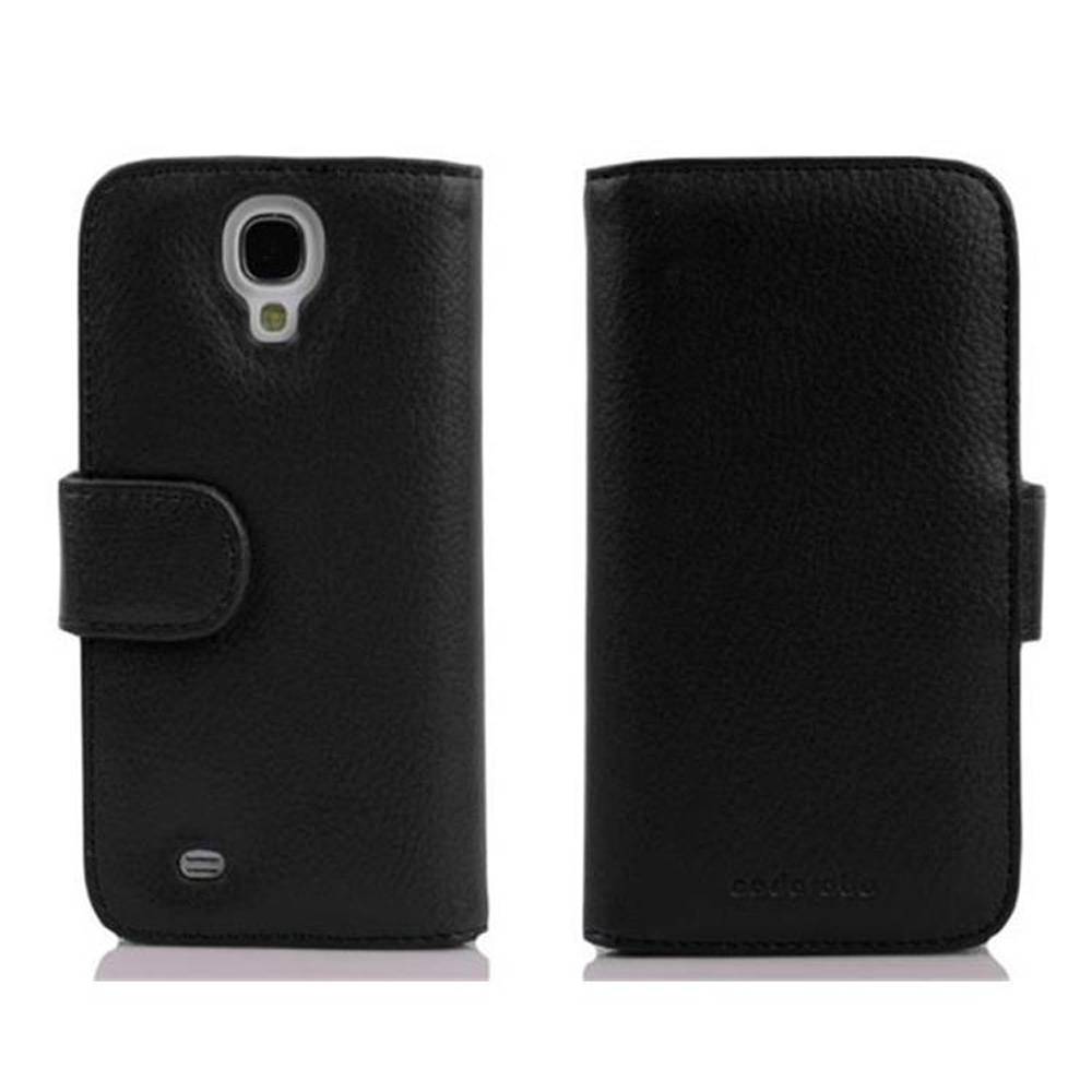 Cadorabo Schutzhülle für Samsung Galaxy S4 Hülle in Schwarz Handyhülle mit Spiegel Kartenfach Etui Case Cover