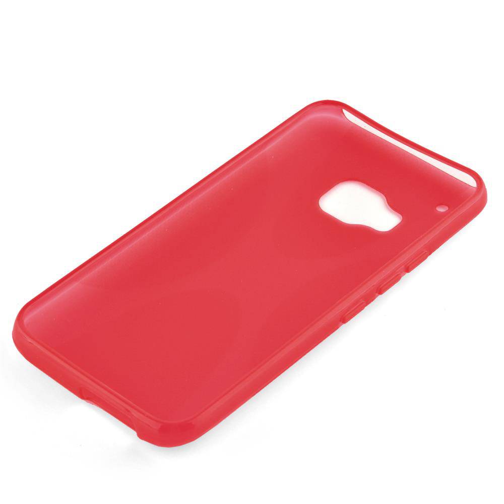 Cadorabo Handyhülle für HTC ONE M9 in Rot Hülle Schutzhülle TPU Silikon Backcover Case
