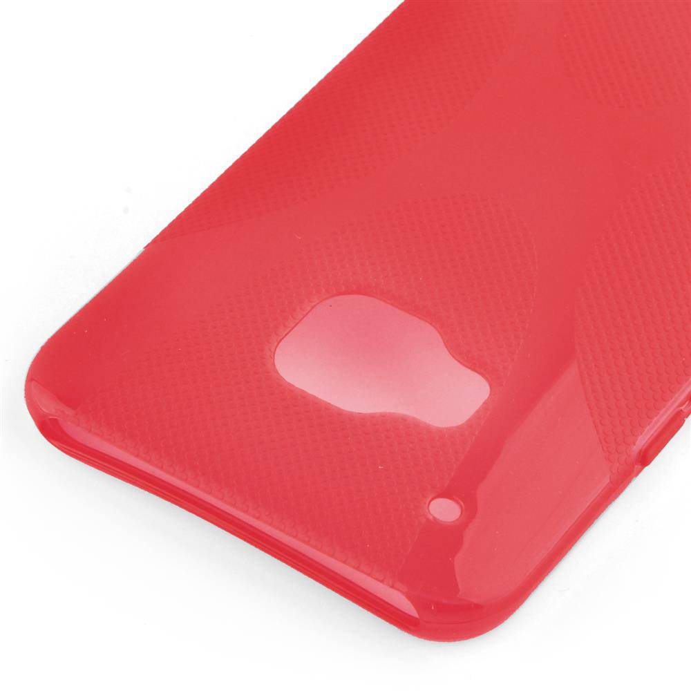 Cadorabo Handyhülle für HTC ONE M9 in Rot Hülle Schutzhülle TPU Silikon Backcover Case