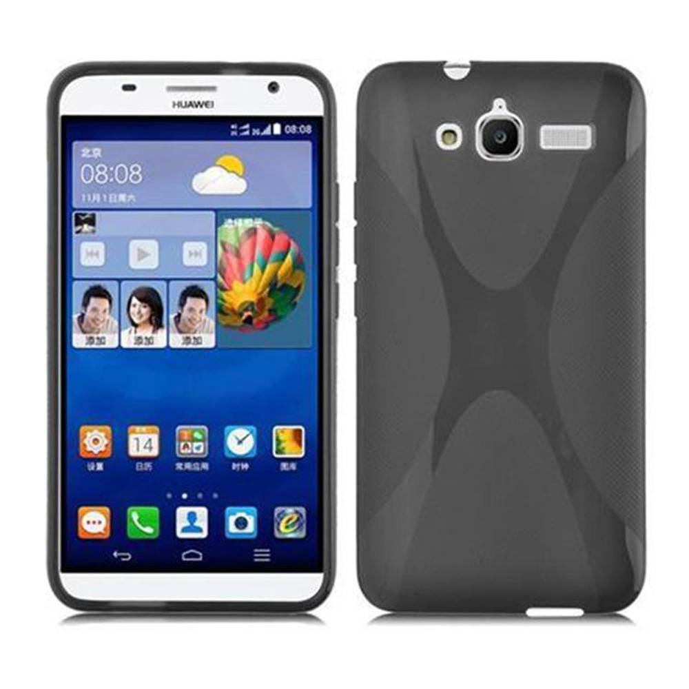 Cadorabo Handyhülle für Huawei ASCEND GX1 in Schwarz Hülle Schutzhülle TPU Silikon Backcover Case