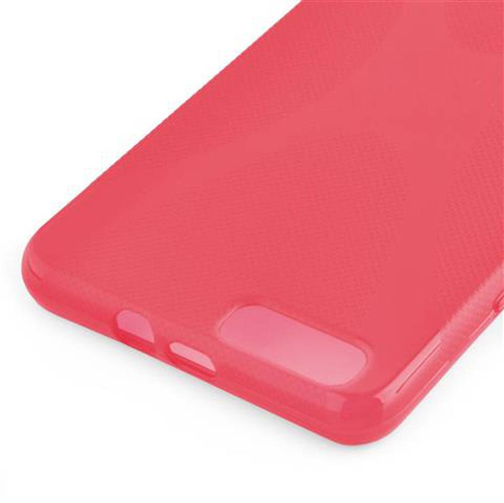 Cadorabo Handyhülle für Honor 6 PLUS in Rot Hülle Schutzhülle TPU Silikon Backcover Case