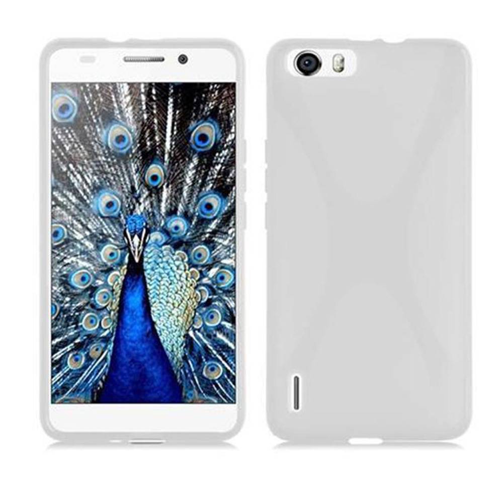 Cadorabo Handyhülle für Honor 6 PLUS in Transparent Hülle Schutzhülle TPU Silikon Backcover Case