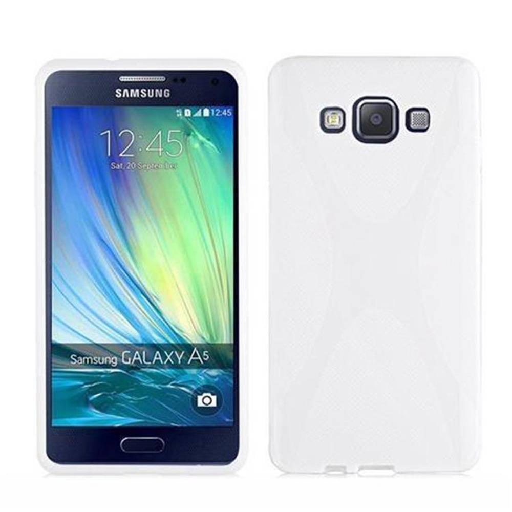 Cadorabo Handyhülle für Samsung Galaxy A7 2015 in Weiß Hülle Schutzhülle TPU Silikon Backcover Case