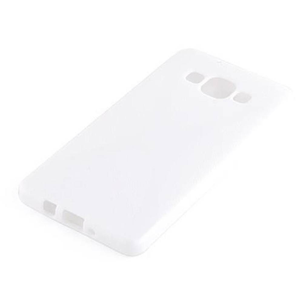 Cadorabo Handyhülle für Samsung Galaxy A7 2015 in Weiß Hülle Schutzhülle TPU Silikon Backcover Case