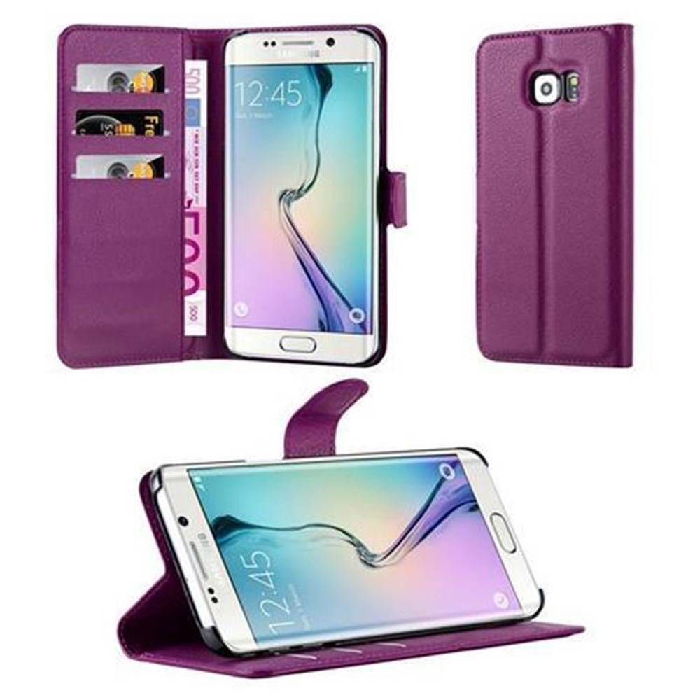 Cadorabo Hülle für Samsung Galaxy S6 EDGE Schutz Hülle in Lila Handyhülle Etui Case Cover Magnetverschluss