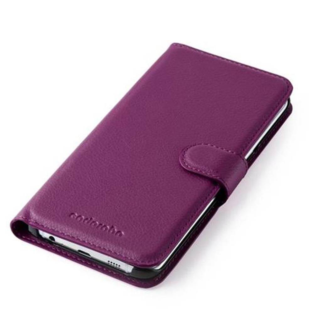 Cadorabo Hülle für Samsung Galaxy S6 EDGE Schutz Hülle in Lila Handyhülle Etui Case Cover Magnetverschluss