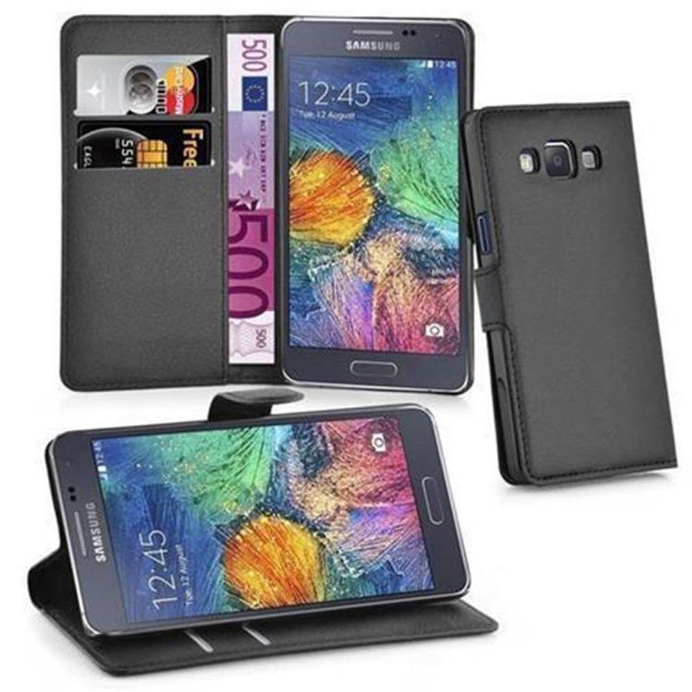 Cadorabo Hülle für Samsung Galaxy A7 2015 Schutz Hülle in Schwarz Handyhülle Etui Case Cover Magnetverschluss