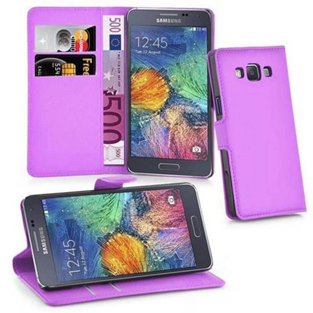 Cadorabo Hülle für Samsung Galaxy A7 2015 Schutz Hülle in Lila Handyhülle Etui Case Cover Magnetverschluss