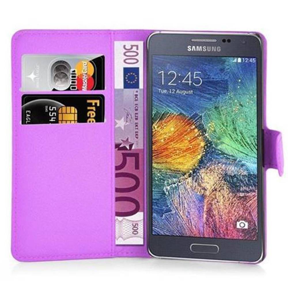 Cadorabo Hülle für Samsung Galaxy A7 2015 Schutz Hülle in Lila Handyhülle Etui Case Cover Magnetverschluss