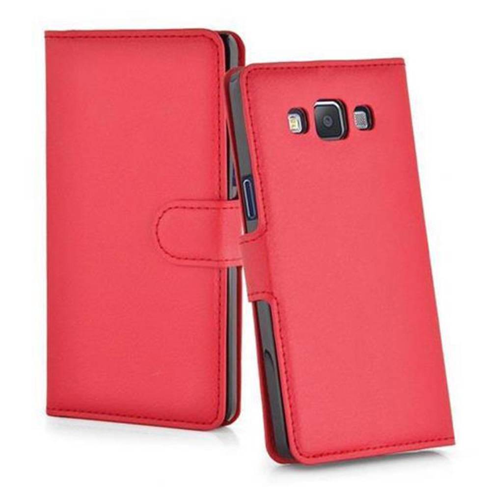 Cadorabo Hülle für Samsung Galaxy A7 2015 Schutz Hülle in Rot Handyhülle Etui Case Cover Magnetverschluss