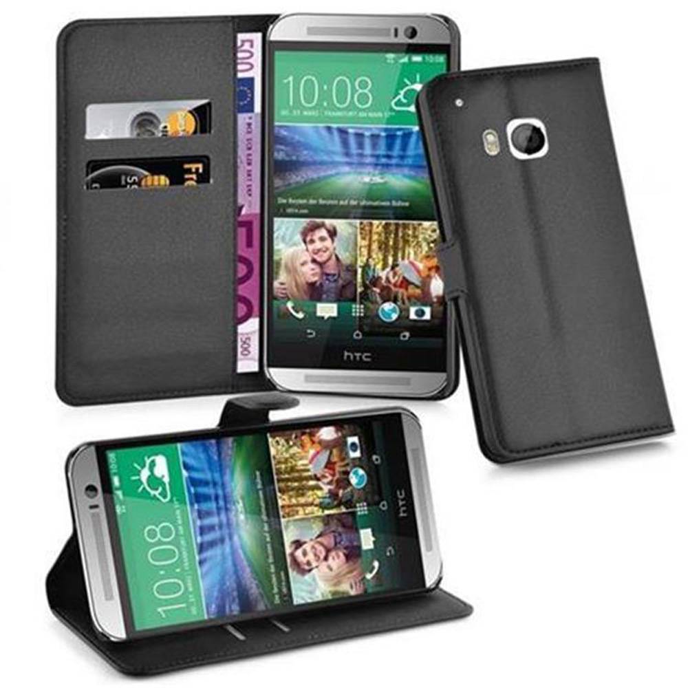 Cadorabo Hülle für HTC ONE M9 Schutz Hülle in Schwarz Handyhülle Etui Case Cover Magnetverschluss
