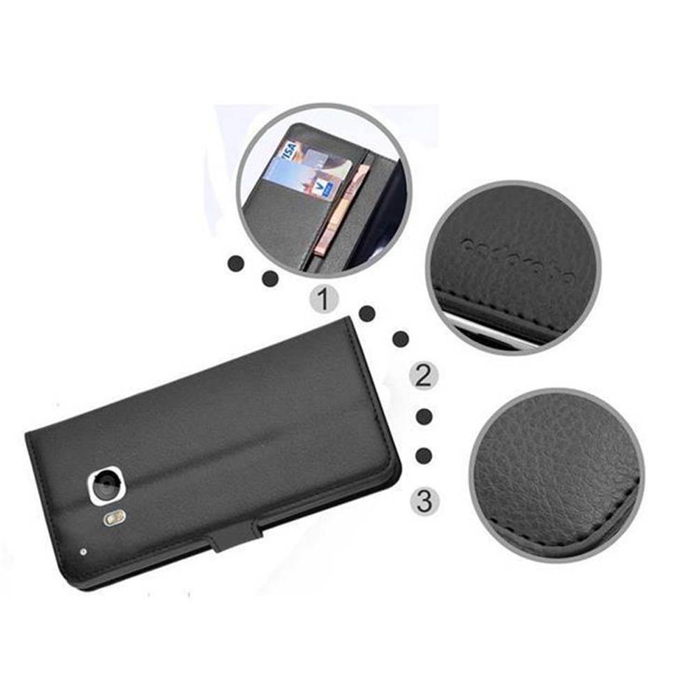 Cadorabo Hülle für HTC ONE M9 Schutz Hülle in Schwarz Handyhülle Etui Case Cover Magnetverschluss