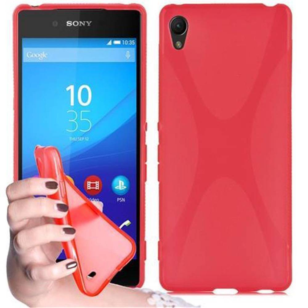 Cadorabo Handyhülle für Sony Xperia Z3 PLUS / Z4 in Rot Hülle Schutzhülle TPU Silikon Backcover Case