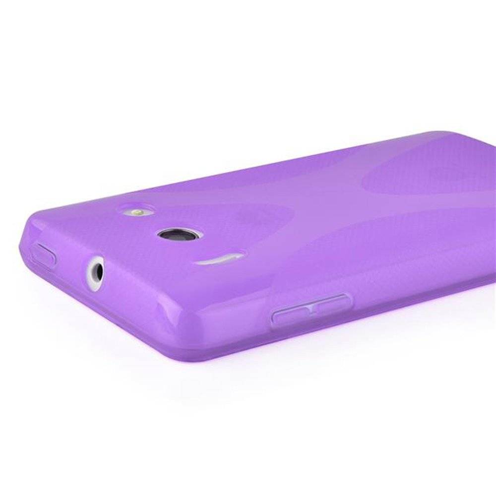 Cadorabo Hülle für Huawei ASCEND Y300 Hülle in FLIEDER VIOLETT - Handyhülle im X-Line TPU Silikon - Silikonhülle Schutzhülle Ultra Slim Soft Bac