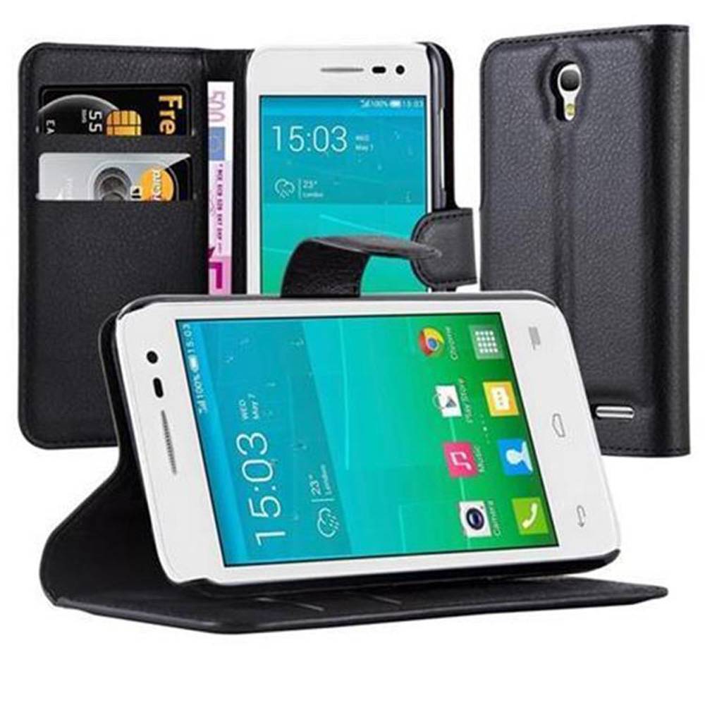 Cadorabo Hülle für Alcatel OneTouch S3 Schutz Hülle in Schwarz Handyhülle Etui Case Cover Magnetverschluss