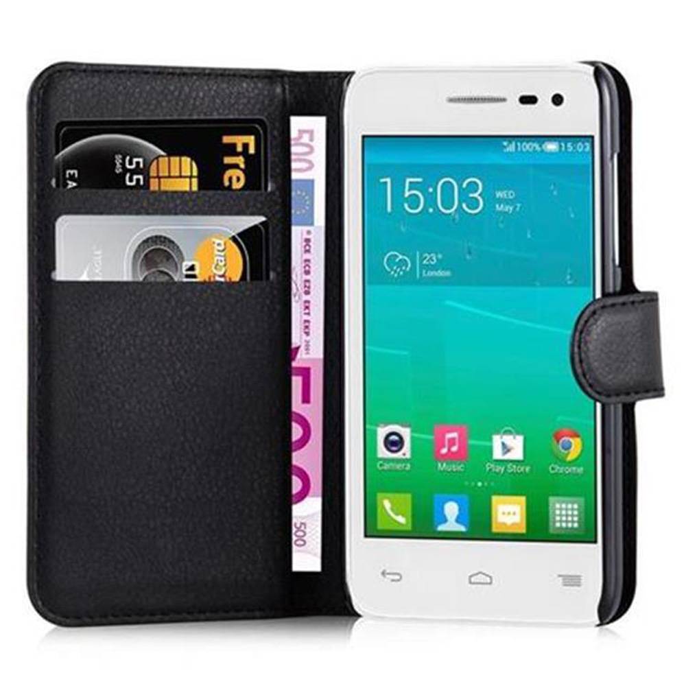 Cadorabo Hülle für Alcatel OneTouch S3 Schutz Hülle in Schwarz Handyhülle Etui Case Cover Magnetverschluss