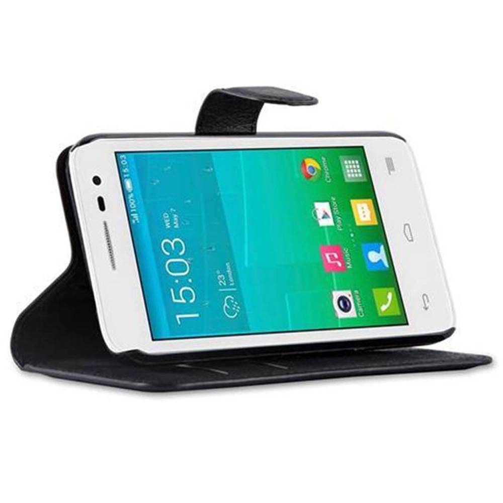 Cadorabo Hülle für Alcatel OneTouch S3 Schutz Hülle in Schwarz Handyhülle Etui Case Cover Magnetverschluss