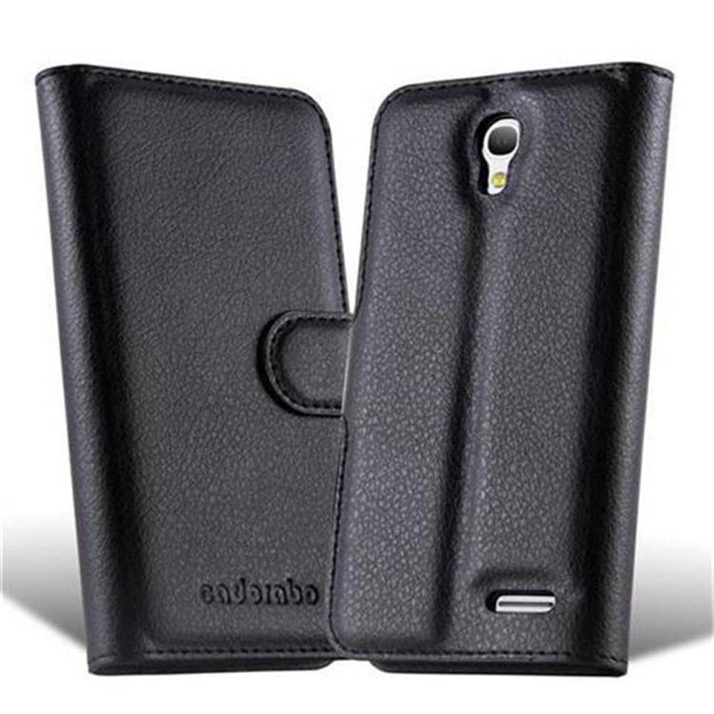 Cadorabo Hülle für Alcatel OneTouch S3 Schutz Hülle in Schwarz Handyhülle Etui Case Cover Magnetverschluss
