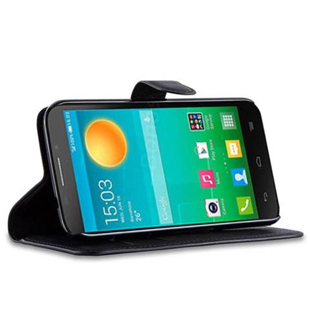 Cadorabo Hülle für Alcatel OneTouch POP S7 Schutz Hülle in Schwarz Handyhülle Etui Case Cover Magnetverschluss