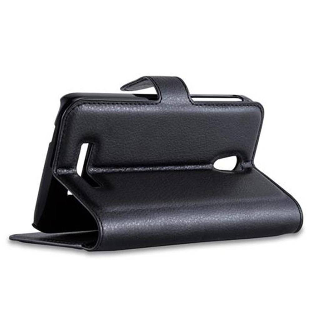 Cadorabo Hülle für Alcatel OneTouch POP S7 Schutz Hülle in Schwarz Handyhülle Etui Case Cover Magnetverschluss