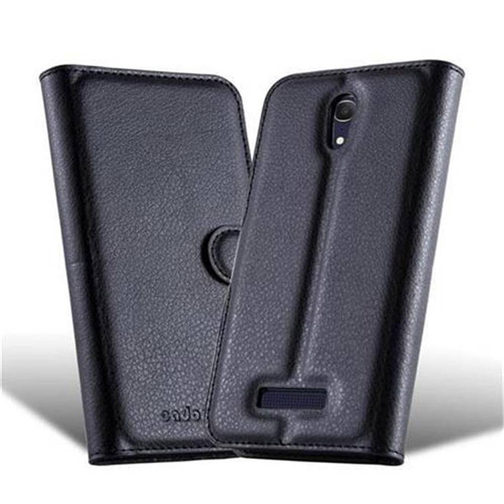 Cadorabo Hülle für Alcatel OneTouch POP S7 Schutz Hülle in Schwarz Handyhülle Etui Case Cover Magnetverschluss
