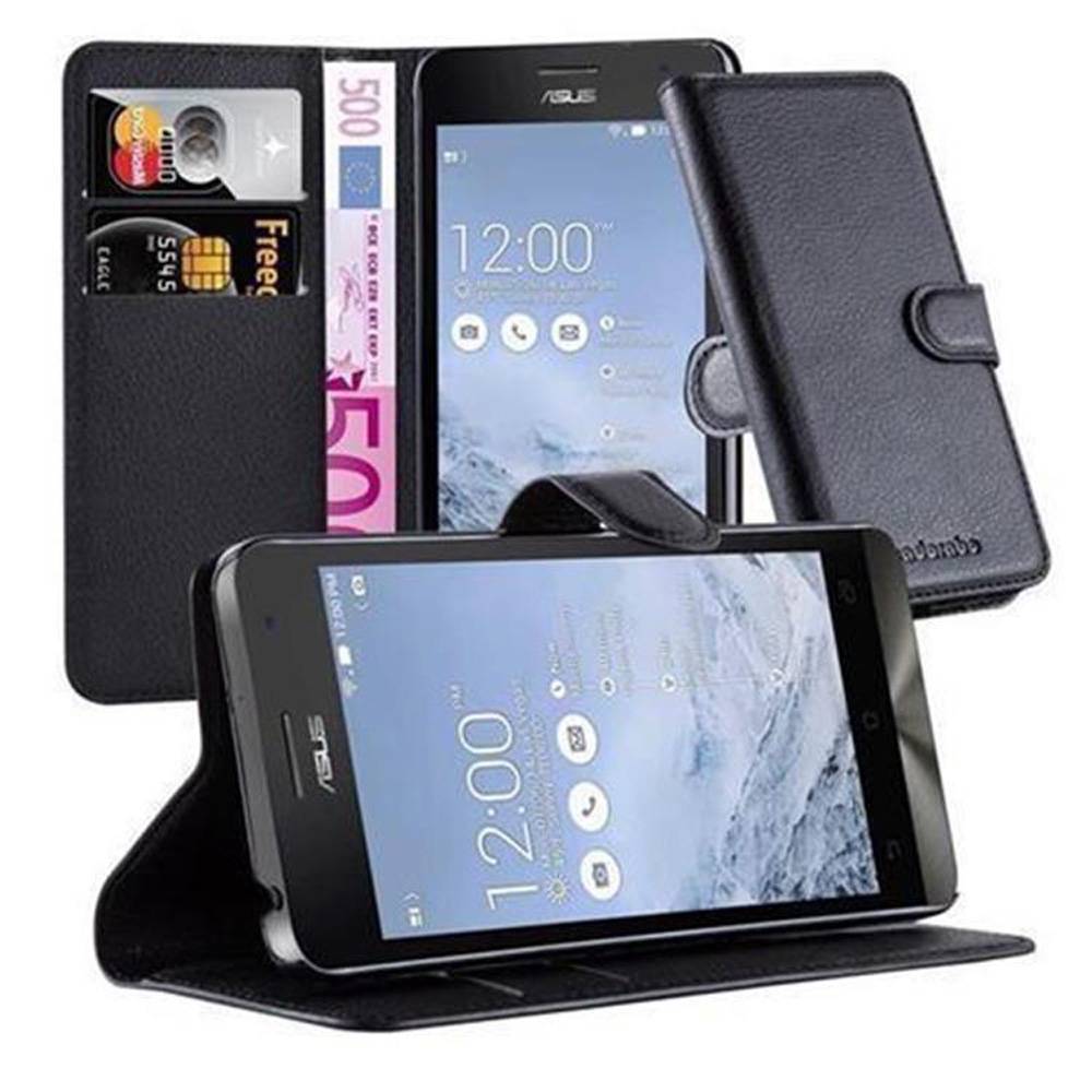 Cadorabo Hülle für Asus ZenFone 5 2014 Schutz Hülle in Schwarz Handyhülle Etui Case Cover Magnetverschluss