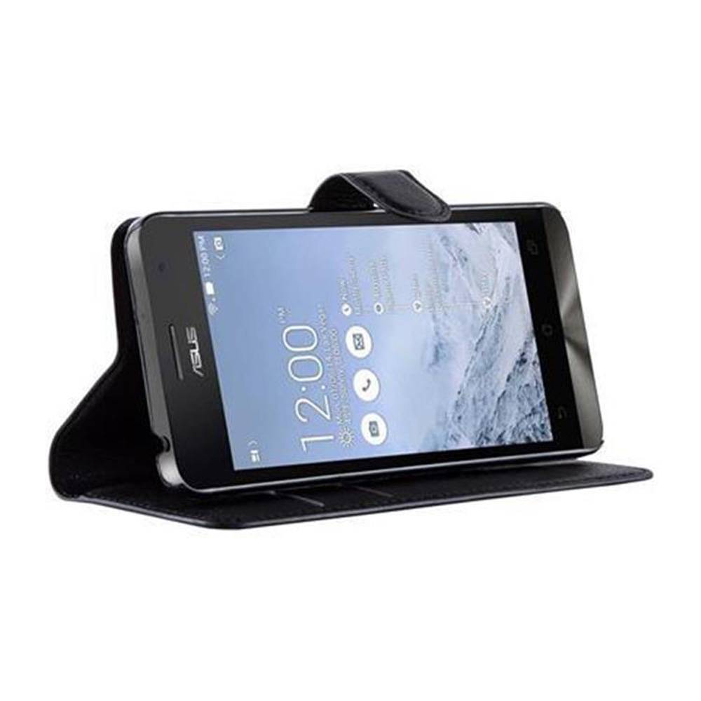 Cadorabo Hülle für Asus ZenFone 5 2014 Schutz Hülle in Schwarz Handyhülle Etui Case Cover Magnetverschluss