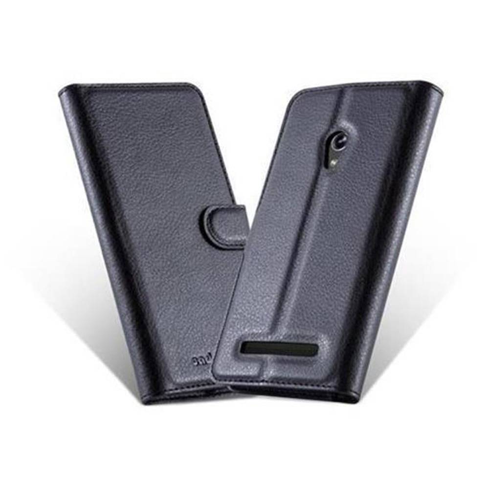 Cadorabo Hülle für Asus ZenFone 5 2014 Schutz Hülle in Schwarz Handyhülle Etui Case Cover Magnetverschluss