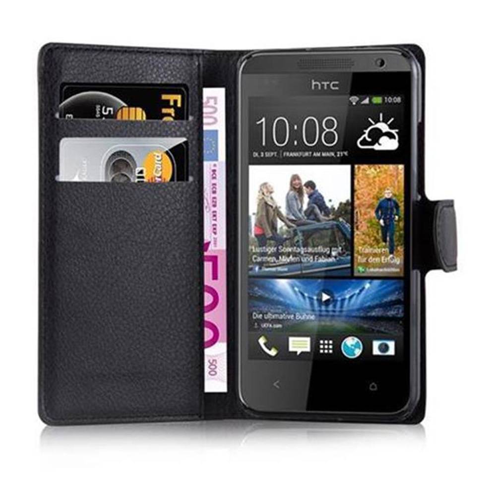 Cadorabo Hülle für HTC Desire 300 Schutz Hülle in Schwarz Handyhülle Etui Case Cover Magnetverschluss
