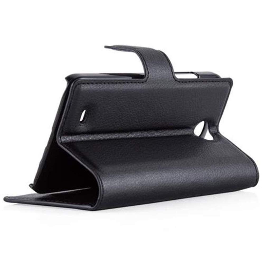 Cadorabo Hülle für HTC Desire 300 Schutz Hülle in Schwarz Handyhülle Etui Case Cover Magnetverschluss