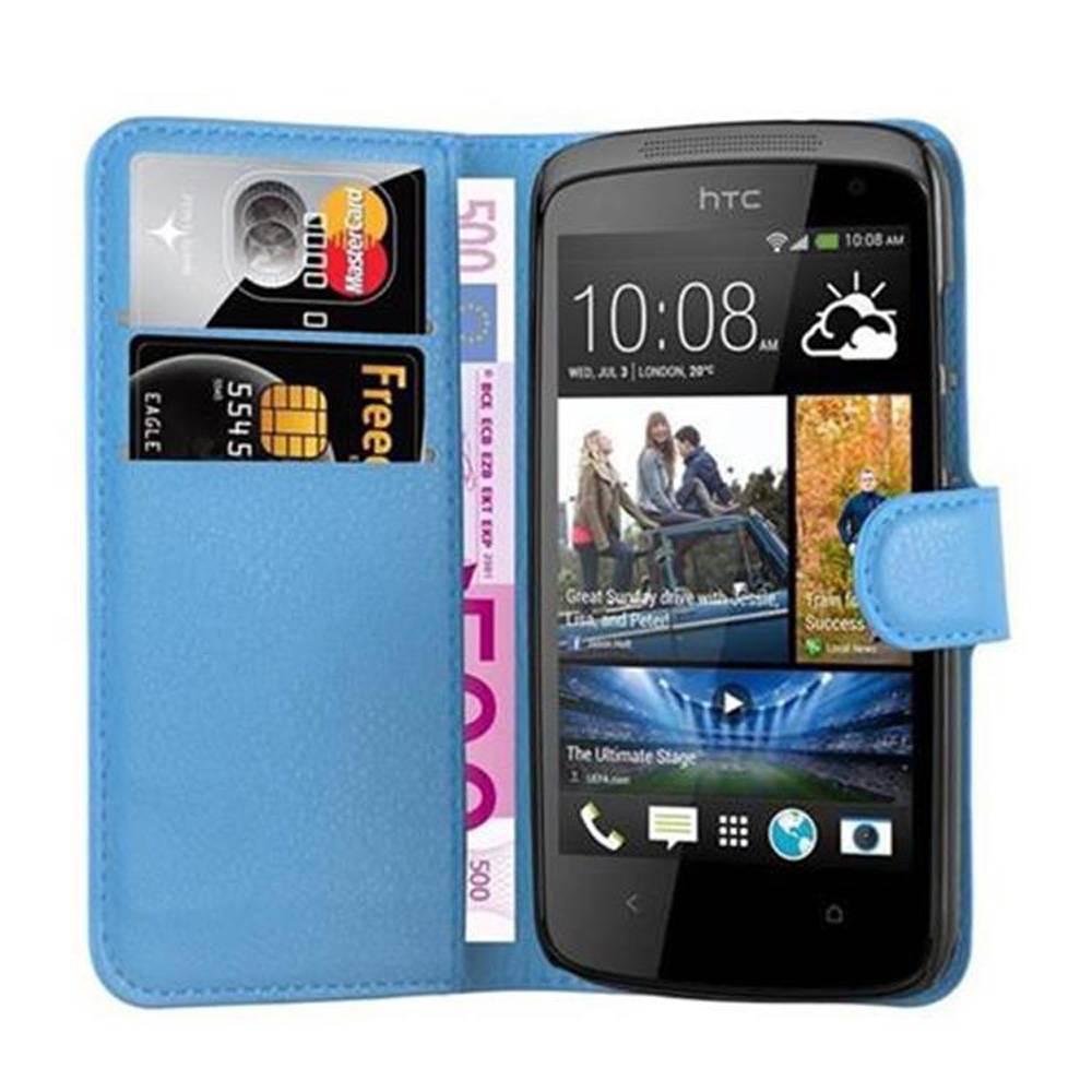 Cadorabo Hülle für HTC Desire 500 Schutz Hülle in Blau Handyhülle Etui Case Cover Magnetverschluss