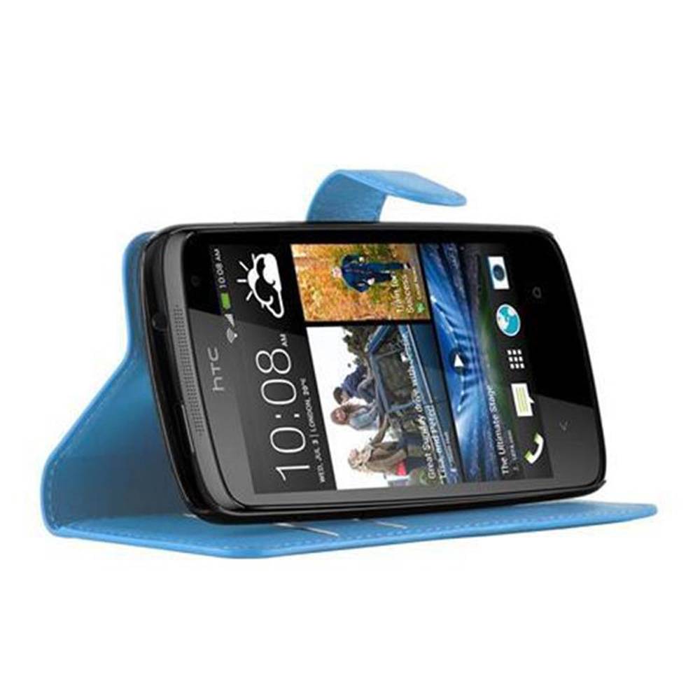 Cadorabo Hülle für HTC Desire 500 Schutz Hülle in Blau Handyhülle Etui Case Cover Magnetverschluss